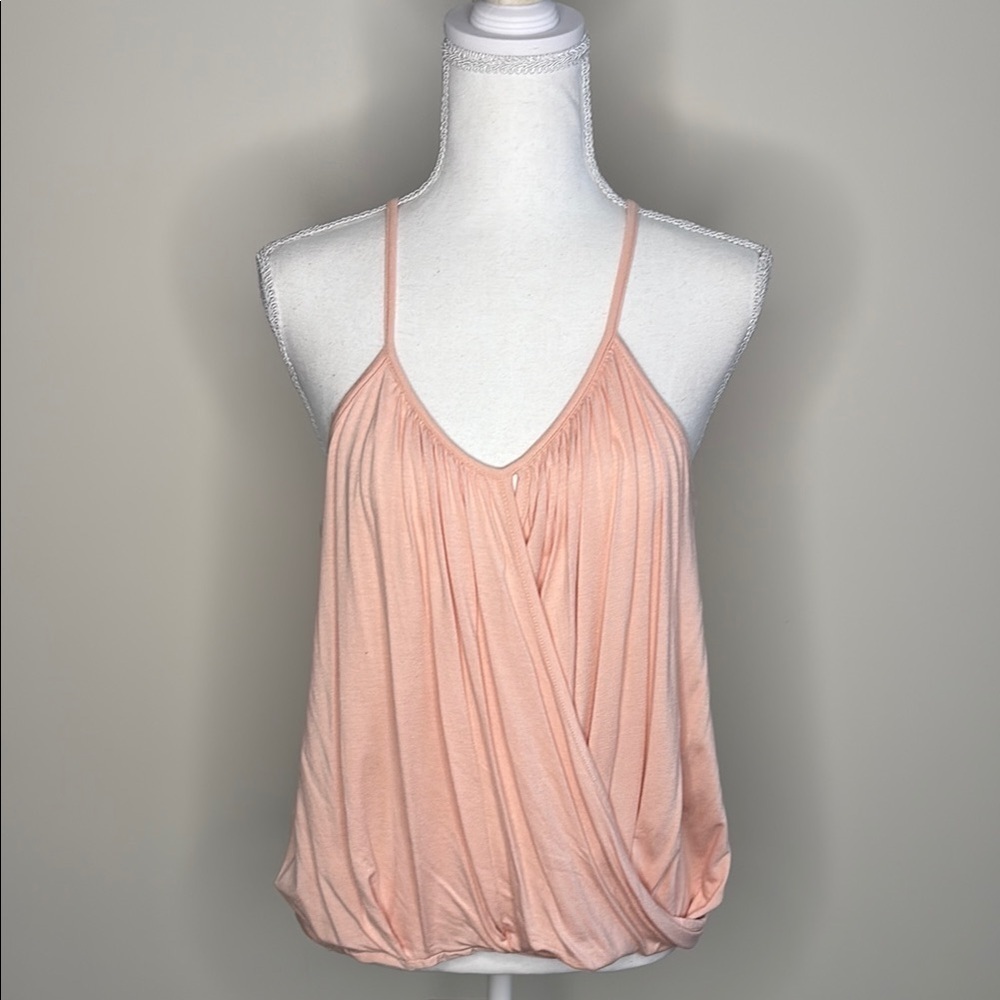Love Culture Light Pink/Peach Wrap Bubble Style Ruched Camisole. Small